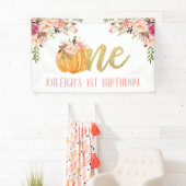 Floral Pumpkin 1st Birthday Banner - Girl (Insitu)