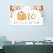 Floral Pumpkin 1st Birthday Banner - Girl (Beurs)