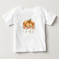 Floral Pumpkin 1st Birthday T-shirt voor kinderen
