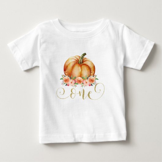 Floral Pumpkin 1st Birthday T-shirt voor kinderen (Voorkant)