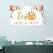 Floral Pumpkin 2nd Birthday Banner - Girl (Beurs)