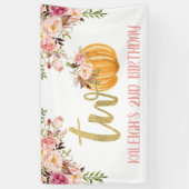 Floral Pumpkin 2nd Birthday Banner - Girl (Verticaal)