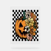 Floral Pumpkin Acryl Bord (Voorkant)