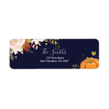 Floral Pumpkin Adresetiketten Herfst herfst Neutra
