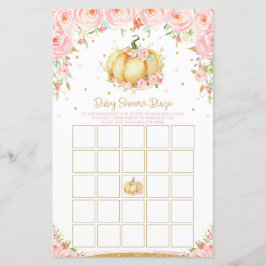 Floral Pumpkin Baby shower Bingo Game Activity