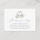 Floral Pumpkin Baby shower Books voor Baby Informatiekaartje (Voorkant)