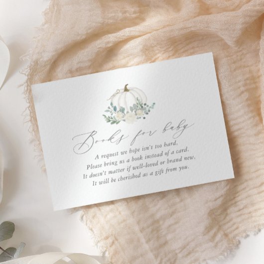 Floral Pumpkin Baby shower Books voor Baby Informatiekaartje