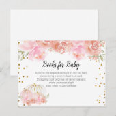 Floral Pumpkin-Baby shower - Breng een boekenbrokj Uitnodiging Briefkaart (Voorkant / Achterkant)