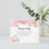 Floral Pumpkin-Baby shower - Breng een boekenbrokj Uitnodiging Briefkaart (Staand voorkant)