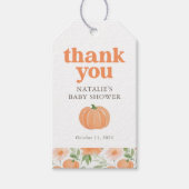 Floral Pumpkin Baby shower Cadeaulabel (Voorkant)