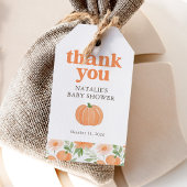 Floral Pumpkin Baby shower Cadeaulabel