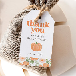 Floral Pumpkin Baby shower Cadeaulabel