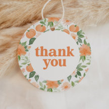 Floral Pumpkin Baby shower Dank u