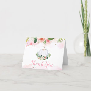 Floral Pumpkin Baby shower Dank u wel Bedankkaart