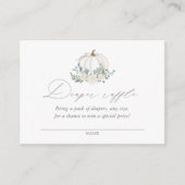 Floral Pumpkin Baby shower Diaper Raffle Ticket Informatiekaartje (Voorkant)