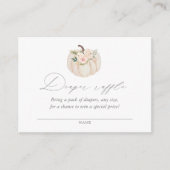 Floral Pumpkin Baby shower Diaper Raffle Ticket Informatiekaartje (Voorkant)