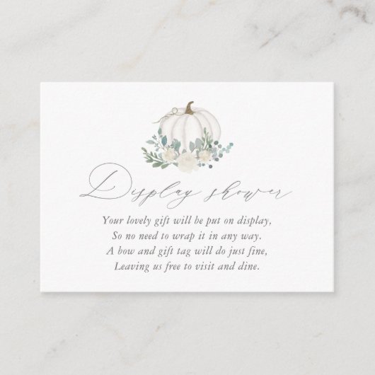 Floral Pumpkin-Baby shower Informatiekaartje (Voorkant)