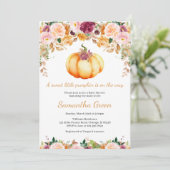 Floral Pumpkin Baby shower Kaart (Staand voorkant)
