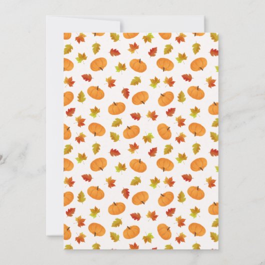 Floral Pumpkin Baby shower Kaart (Achterkant)