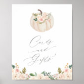 Floral Pumpkin Baby shower Kaarten en cadeaubonen Poster (Voorkant)
