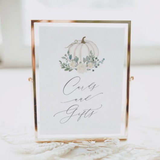 Floral Pumpkin Baby shower Kaarten en cadeaubonen Poster