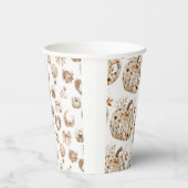 Floral Pumpkin Baby shower Papieren Bekers (Rechts)