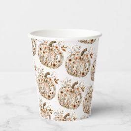 Floral Pumpkin Baby shower Papieren Bekers