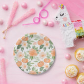 Floral Pumpkin Baby shower Papieren Bordje (Feest)