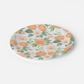 Floral Pumpkin Baby shower Papieren Bordje (Gekanteld)
