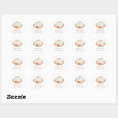Floral Pumpkin Baby shower Ronde Sticker (Vel)