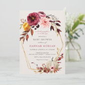 Floral Pumpkin Baby shower uitnodiging (Staand voorkant)