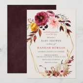 Floral Pumpkin Baby shower uitnodiging (Voorkant / Achterkant)