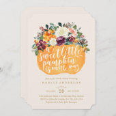 Floral Pumpkin Baby shower Uitnodiging (Voorkant / Achterkant)