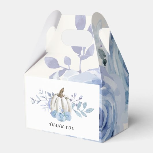 Floral Pumpkin Baby shower Waterverf Blue Lila Bedankdoosjes (Achterkant)