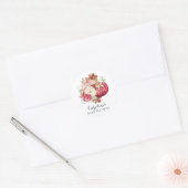 Floral Pumpkin Blush Marsala Baby shower Ronde Sticker (Envelop)