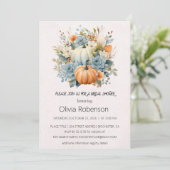 Floral Pumpkin Bridal Shower Kaart (Staand voorkant)