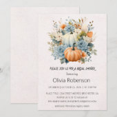Floral Pumpkin Bridal Shower Kaart (Voorkant / Achterkant)