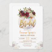 Floral Pumpkin Bridal Shower Kaart (Voorkant / Achterkant)