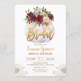 Floral Pumpkin Bridal Shower Kaart