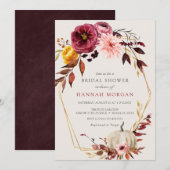 Floral Pumpkin Bridal Shower uitnodiging (Voorkant / Achterkant)