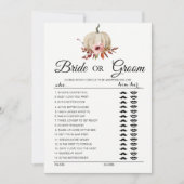 Floral pumpkin Bride of Groom game Kaart (Voorkant)
