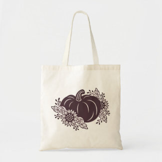 Floral Pumpkin-Canvas tas