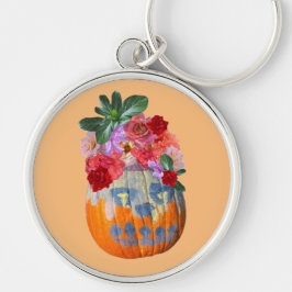 Floral Pumpkin Cutout Design Sleutelhanger