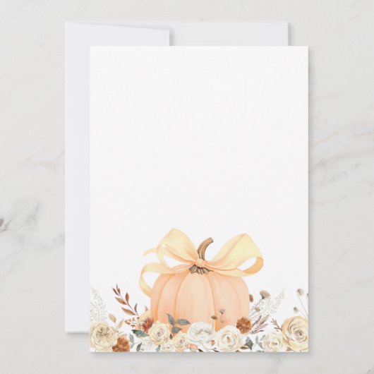 Floral Pumpkin Fall in Love Baby Shower Kaart (Achterkant)