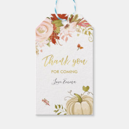 Floral Pumpkin Favor Tag Autumn Herfst Hartelijk d Cadeaulabel