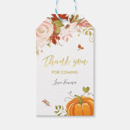 Floral Pumpkin Favor Tag Autumn Herfst Hartelijk d Cadeaulabel