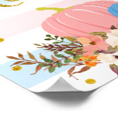 Floral Pumpkin Gender onthaal welkomstbord Poster (Hoek)