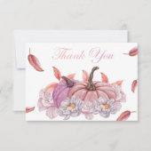 Floral Pumpkin Girl Baby shower Hartelijk dank Kaart (Voorkant)