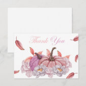 Floral Pumpkin Girl Baby shower Hartelijk dank Kaart (Voorkant / Achterkant)