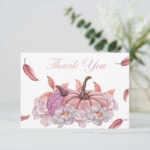Floral Pumpkin Girl Baby shower Hartelijk dank Kaart